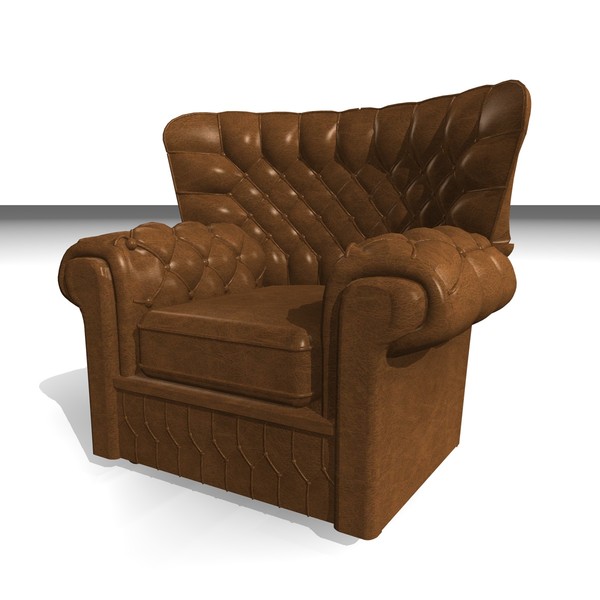 devon 1 seater leather chair 3d model - DEVON 1 SEATER LEATHER CHAIR by Carrara1